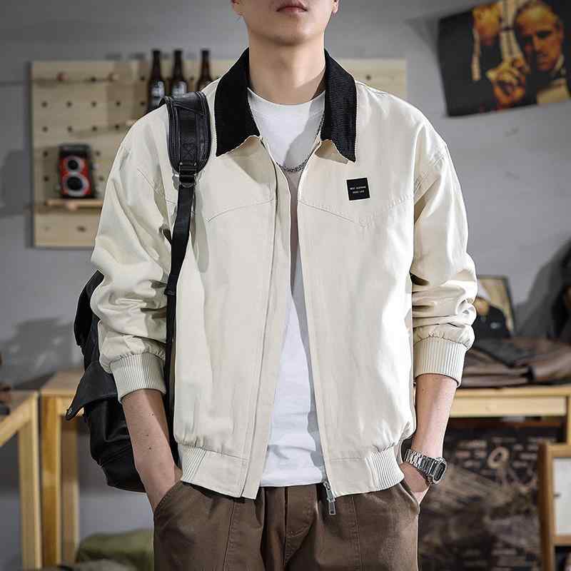 メンズ ファッション 服 男性用 オシャレ シンプル 大人 かっこいい ストリート 春 アメリカン スタイル ワーク ジャケット ゆったり 快適 コットン カジュアル ジャケット |リコット
