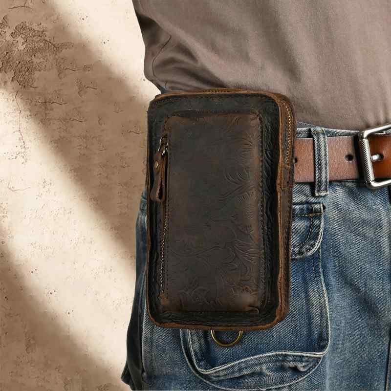 メンズ 鞄 カバン バック ファッション オシャレ アイテム 小物 レザー レトロ メッセンジャー バッグ ウエスト バッグ メンズベルト ミニ 牛革 スマホ 革その他
