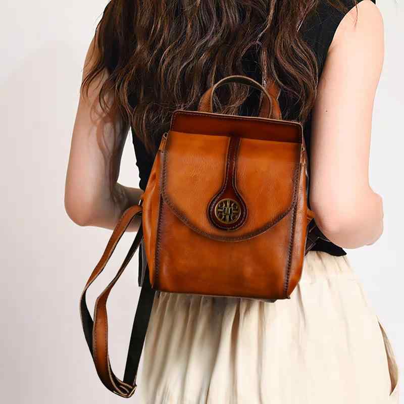 メンズ 鞄 カバン バック ファッション オシャレ アイテム 小物 革 バック パック レトロ カジュアル タンニン なめし 牛革 複数 ポケット付き レディース バッグ