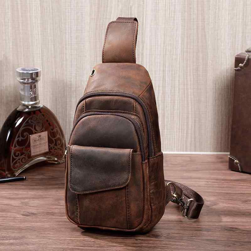 メンズ 鞄 カバン バック ファッション オシャレ アイテム 小物 革 チェスト バッグ メンズ 最上層牛革 大容量 スタイル ファッション カジュアル メンズ ショルダー メッセンジャー バッグ バック パック