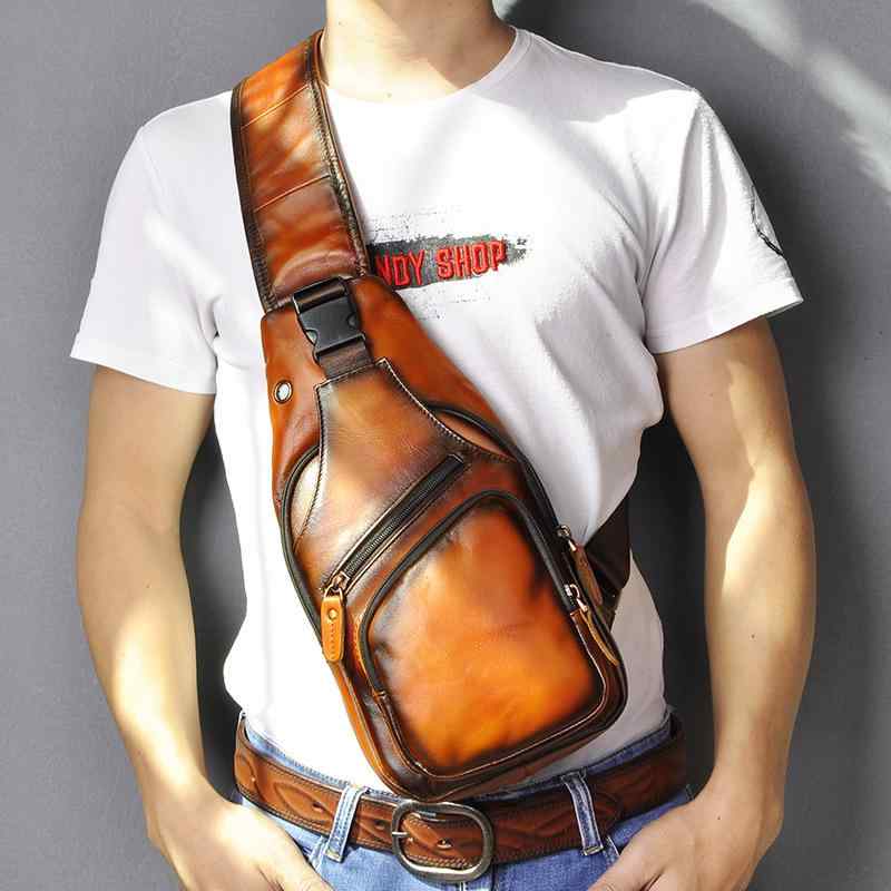 メンズ 鞄 カバン バック ファッション オシャレ アイテム 小物 レザー 牛革 ショルダー バッグ メンズ レトロ アウトドア 大容量 ショルダー メッセンジャー バッグ |リコット