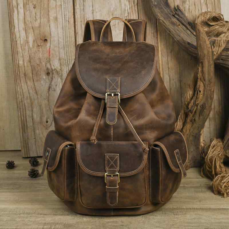 メンズ 鞄 カバン バック ファッション オシャレ アイテム 小物 レトロ 革 バック パック ユニセックス トラベル バッグ 男女兼用 カジュアル ファッション 大容量 パソコン |リコット