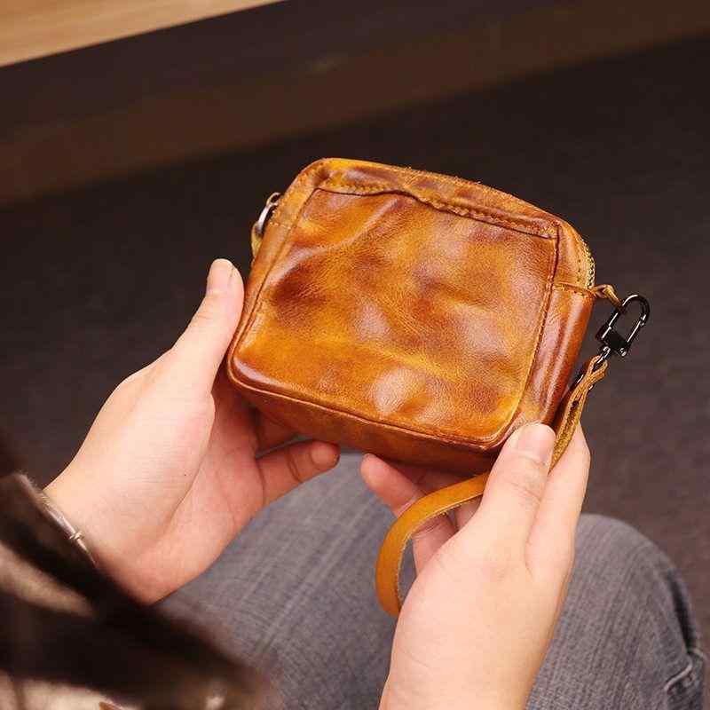 メンズ 鞄 カバン バック ファッション オシャレ アイテム 小物 手描き タンニン なめし革 多機能 ハンド バッグ カップル 牛革 収納 カード バッグ 小銭入れ