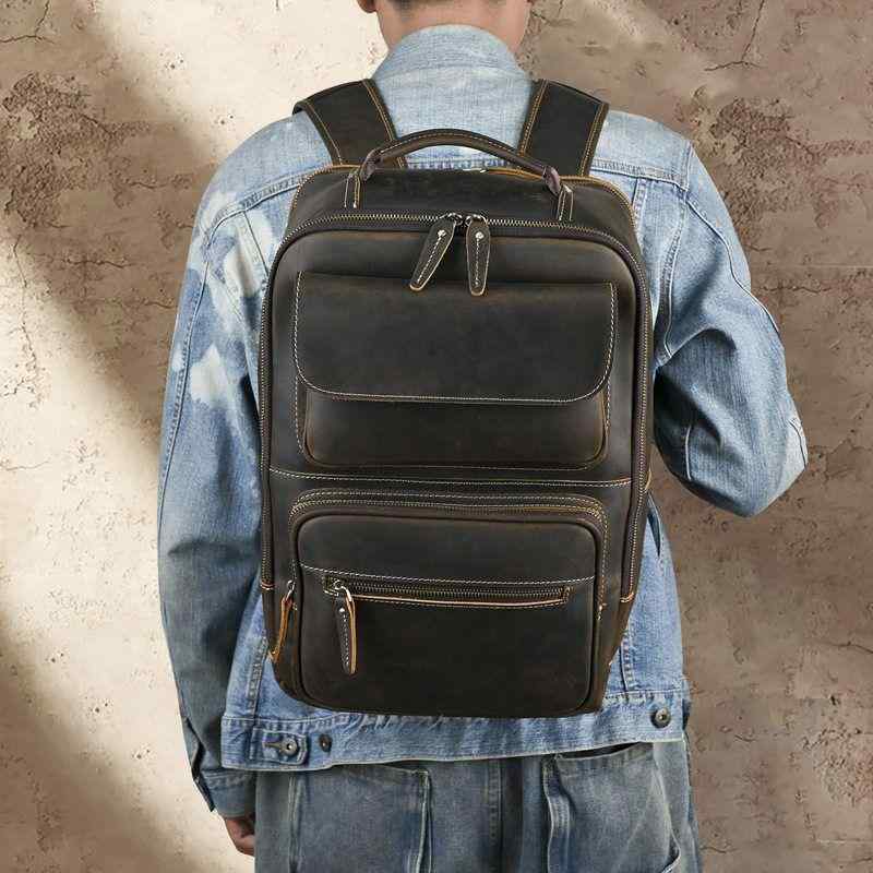 メンズ 鞄 カバン バック ファッション オシャレ アイテム 小物 レトロ レザー 英国スタイル スタイル 大容量 メンズ バック パック 牛革 革 トラベル
