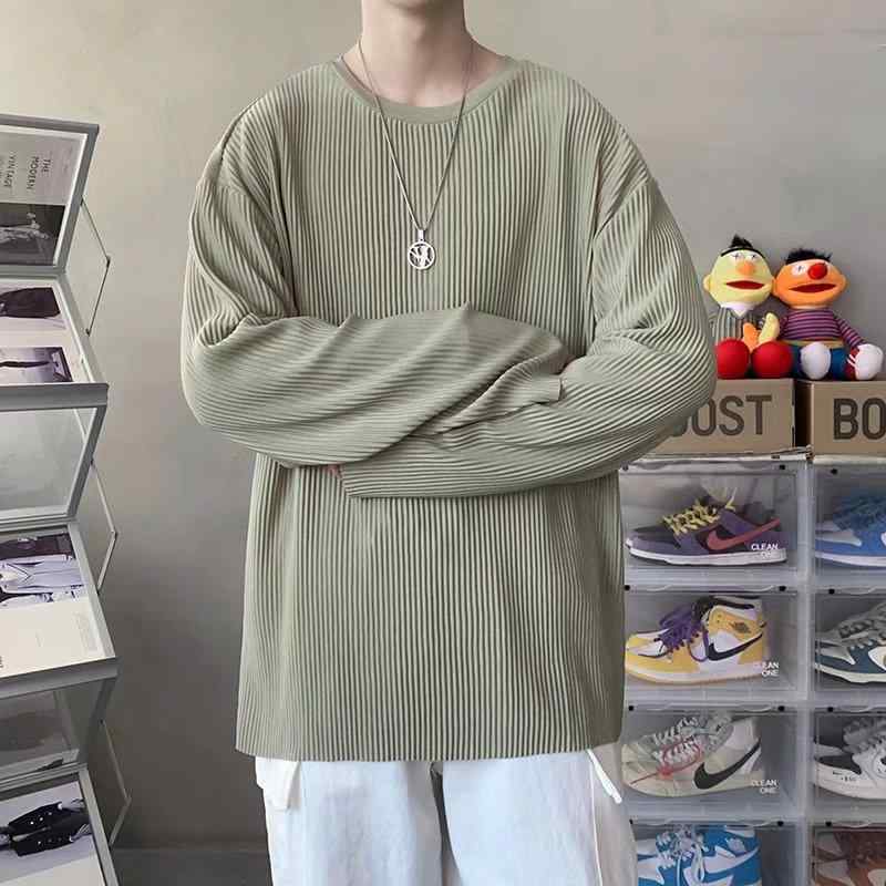 春 コーデ メンズ 用 服 分かりやすい 流行り物 オシャレ 成年者 かっこいい 馬鹿でかい大きさ 表どおり 成人男性服 長袖 T プルオーバー 筋目 縞模様 座標軸輪っか アヴォカード 緑であること 市乳 流汗 プルオーバー ハイエンド トップス