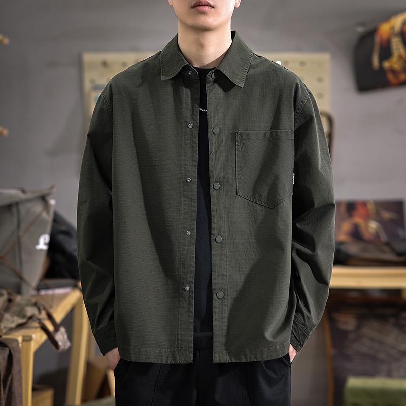 メンズ ファッション 服 男性用 オシャレ シンプル 大人 かっこいい ストリート ハイエンド アメリカン レトロ ワーク ウェア 長袖 シャツ 春 綿 カジュアル シャツ ジャケット