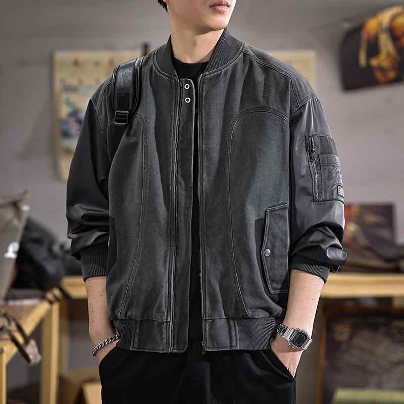 メンズ ファッション 服 男性用 オシャレ シンプル 大人 かっこいい ストリート 春 フライト ジャケット ゆったり アメリカン トップス ハイエンド カジュアル ワーク ウェア ジャケット