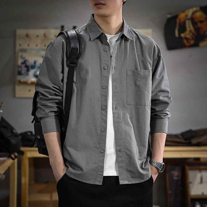 メンズ ファッション 服 男性用 オシャレ シンプル 大人 かっこいい ストリート アメリカン レトロ シンプル ビジネス シャツ 春 ハイエンド コットン カジュアル シャツ ジャケット