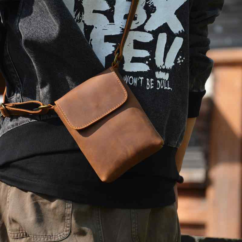 メンズ 鞄 カバン バック ファッション オシャレ アイテム 小物 牛革 メンズ クロス ボディ バッグ シンプル レトロ 革 ショルダー バッグ スマホ 男性 レザー