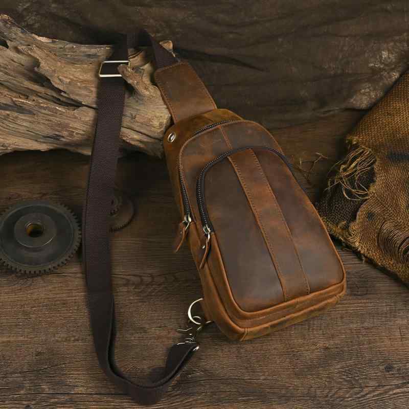 メンズ 鞄 カバン バック ファッション オシャレ アイテム 小物 ヴィンテージ レザー チェスト バッグ メンズ バッグ 革 バック パック 最上層牛革 メッセンジャー バッグ 大容量 バイク ショルダー バッグ メンズ |リコット