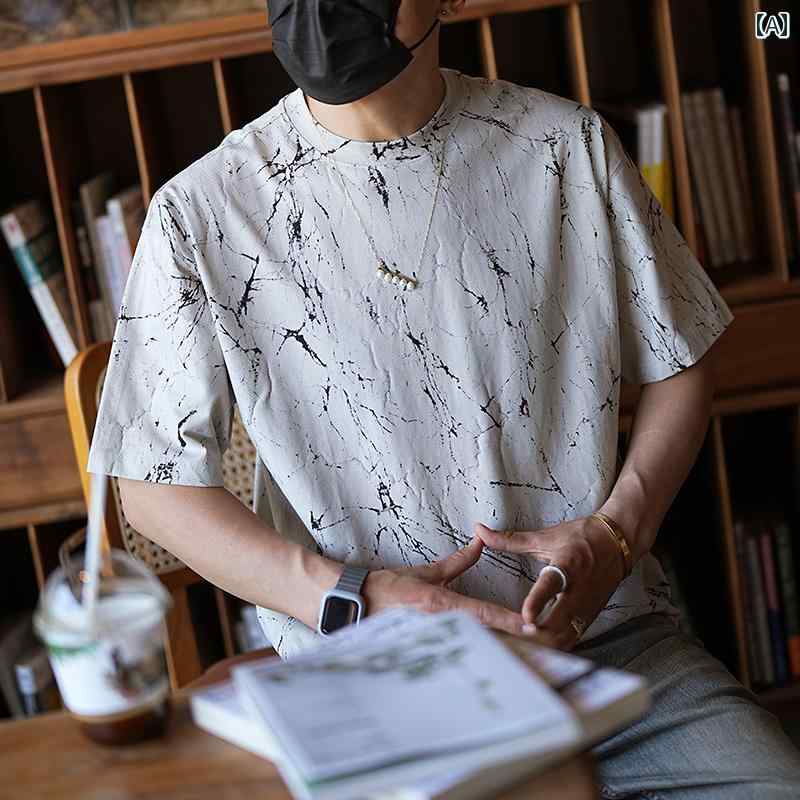メンズ ファッション 服 男性用 オシャレ シンプル 大人 かっこいい 大きいサイズ ストリート 紳士服 アメリカン レトロ ハイエンド 夏 半袖 T シャツ