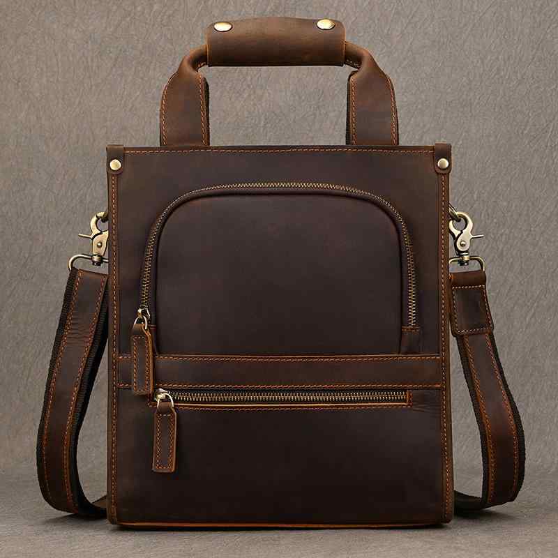 メンズ 鞄 カバン バック ファッション オシャレ アイテム 小物 レザーハンド バッグ シンプル 大容量 メッセンジャー バッグ 縦型 ショルダー バッグ 牛革 レトロ バック パック 革 バッグ メンズ