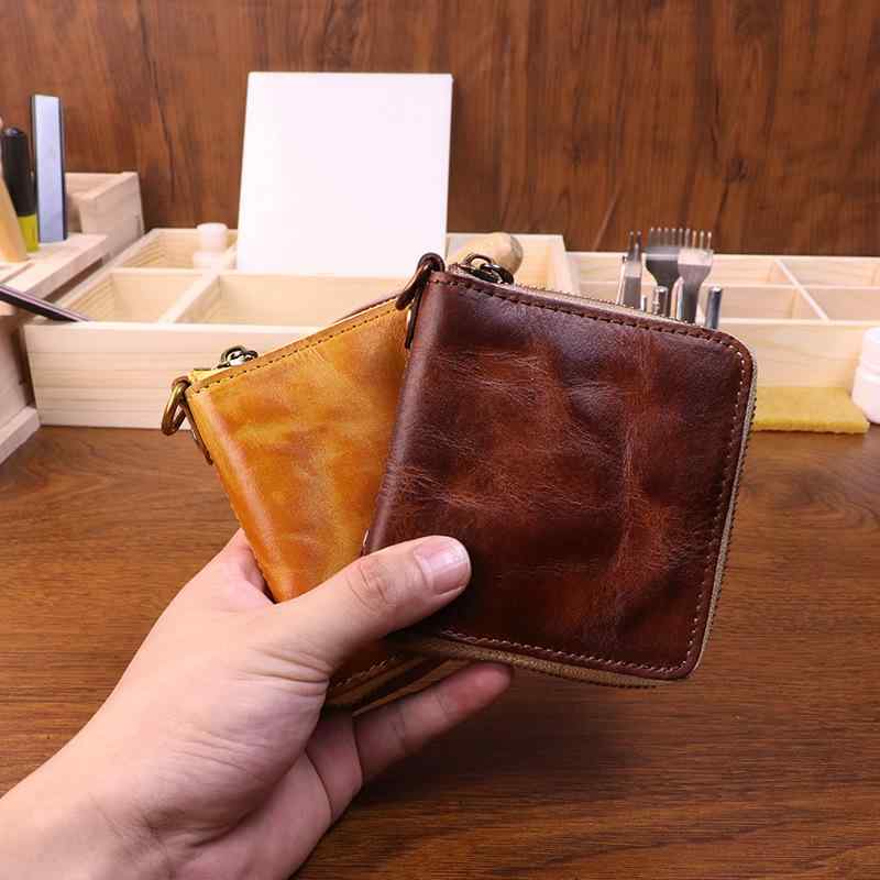 メンズ 鞄 カバン バック ファッション オシャレ アイテム 小物 タンニン なめし革 ジッパー 財布 最上層牛革 財布 レトロ カードホルダー スタイル シンプル