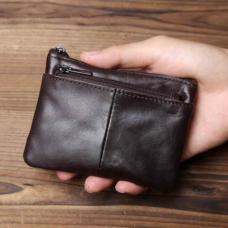 メンズ 鞄 カバン バック ファッション オシャレ アイテム 小物 革 小銭入れ 名刺 バッグ トップ層 牛革 シンプル ファスナー 免許証 バス カード キー