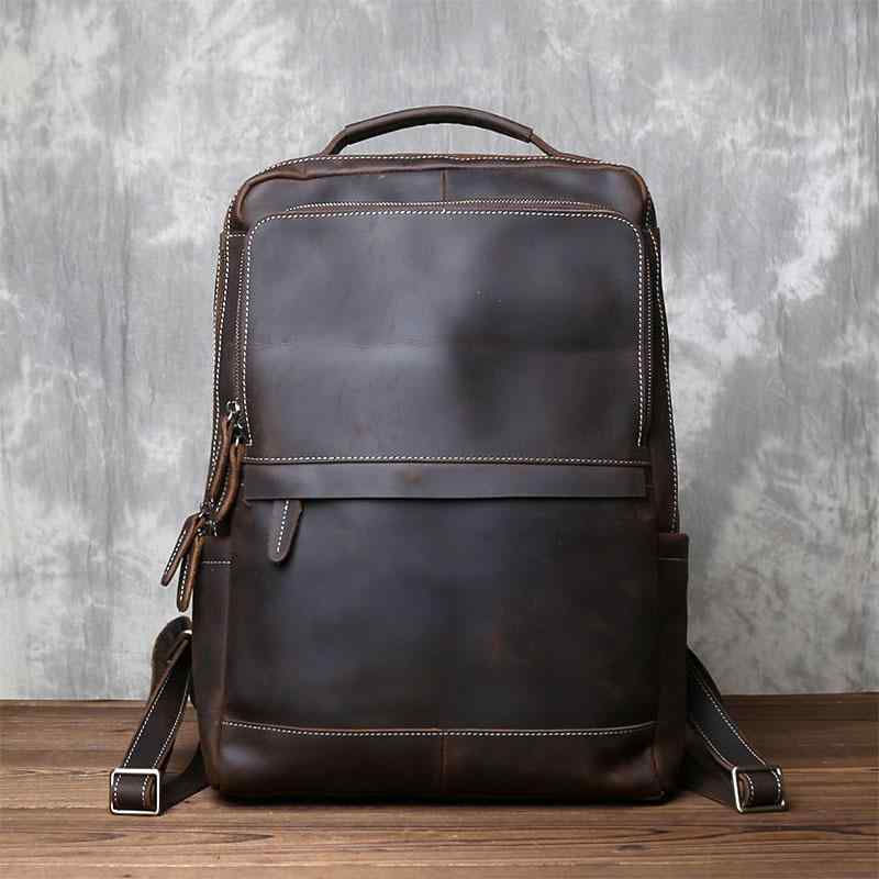 メンズ 鞄 カバン バック ファッション オシャレ アイテム 小物 レトロ レザー 大容量 バック パック 最上層牛革 オールドスタイル パック 革 メンズ 通勤 コンピュータ PC 収納 バッグ ｜リコット