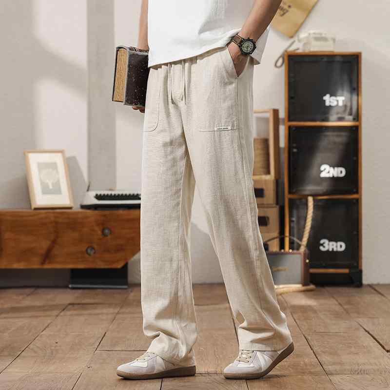 メンズ 流行り物 服 成人男性用 オシャレ 分かりやすい 成年者 かっこいい 表どおり レトロ カラムシ ズボン下 分かりやすい 心地よい ズボン下 ゆったり ワイドレッグドレープ 引っ切り無い ズボン下