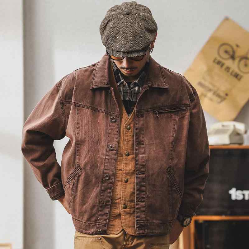 メンズ 流行り物 服 成人男性用 オシャレ 分かりやすい 成年者 かっこいい 表どおり アメリカン ジーンズ 上衣 秋 グラデーション アステ ウォッシュ レトロ 細工物 御召しもの 上衣