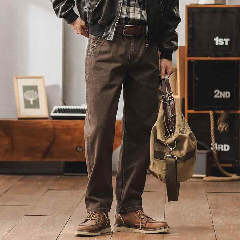 メンズ 流行り物 服 成人男性用 オシャレ 分かりやすい 成年者 かっこいい 表どおり 意中の女 カーキ デニム ゆったり 引っ切りない 手ごわい表現スタイル アメリカン レトロ 心地よい