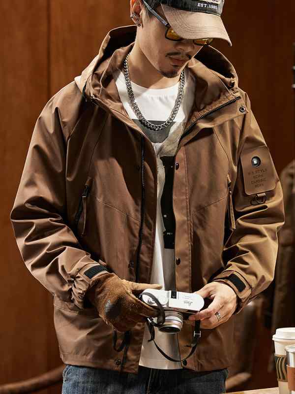 メンズ 流行り物 服 成人男性用 オシャレ 分かりやすい 成年者 かっこいい 表どおり アメリカン レトロ 細工物 御召しもの 上衣 ゆったり アウトドア 上衣 春 秋 心地好い 上衣