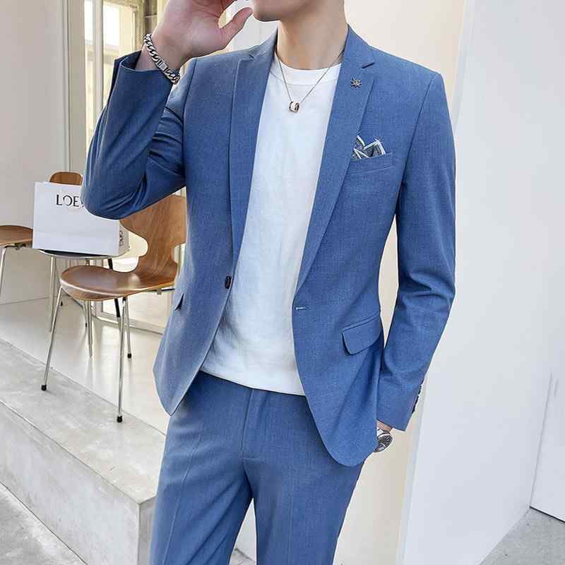 メンズ ファッション 服 男性用 オシャレ シンプル 大人 かっこいい ストリート スリムフィット スーツ ツーピーススーツ カジュアル ライト スタイル スーツ ジャケット ｜リコット