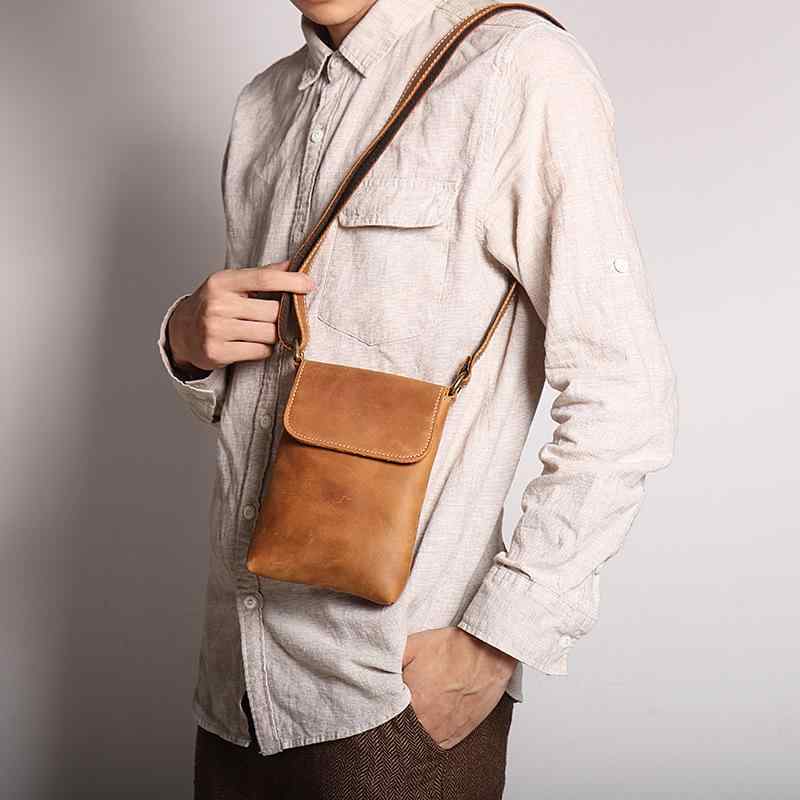 メンズ 鞄 嚢 うしろ側 流行り物 オシャレ 科目 小物  レトロ 御徒面子 最上層牛皮 男女 縦型 肩先 飛脚屋 御徒面子 革 スマホ 御徒面子