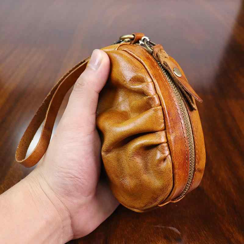 メンズ 鞄 カバン バック ファッション オシャレ アイテム 小物 レトロ シンプル 小銭入れ 革 キー 口紅 収納 バッグ ハンド バッグ タンニン なめし 牛革 財布