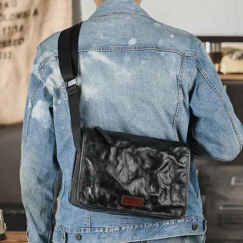 メンズ 鞄 カバン バック ファッション オシャレ アイテム 小物 革 メンズ ショルダー バッグ 横型 タンニン なめし 牛革 バック パック レトロ カジュアル バッグ メッセンジャー バッグ クロス ボディ メンズ バッグ