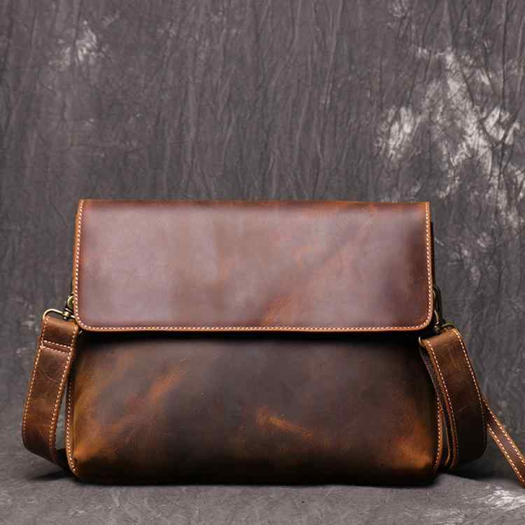 メンズ 鞄 カバン バック ファッション オシャレ アイテム 小物 レトロ メンズ 革 ショルダー バッグ レディー レザー メッセンジャー バッグ バッグ 牛革 クラッチ バッグ |リコット