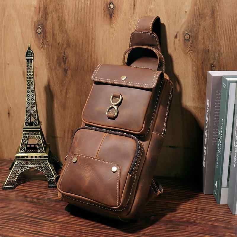 メンズ 鞄 カバン バック ファッション オシャレ アイテム 小物 レトロ 革 メンズ バッグ 牛革 レザー チェスト バッグ ショルダー バッグ カジュアル メンズ メッセンジャー バッグ |リコット