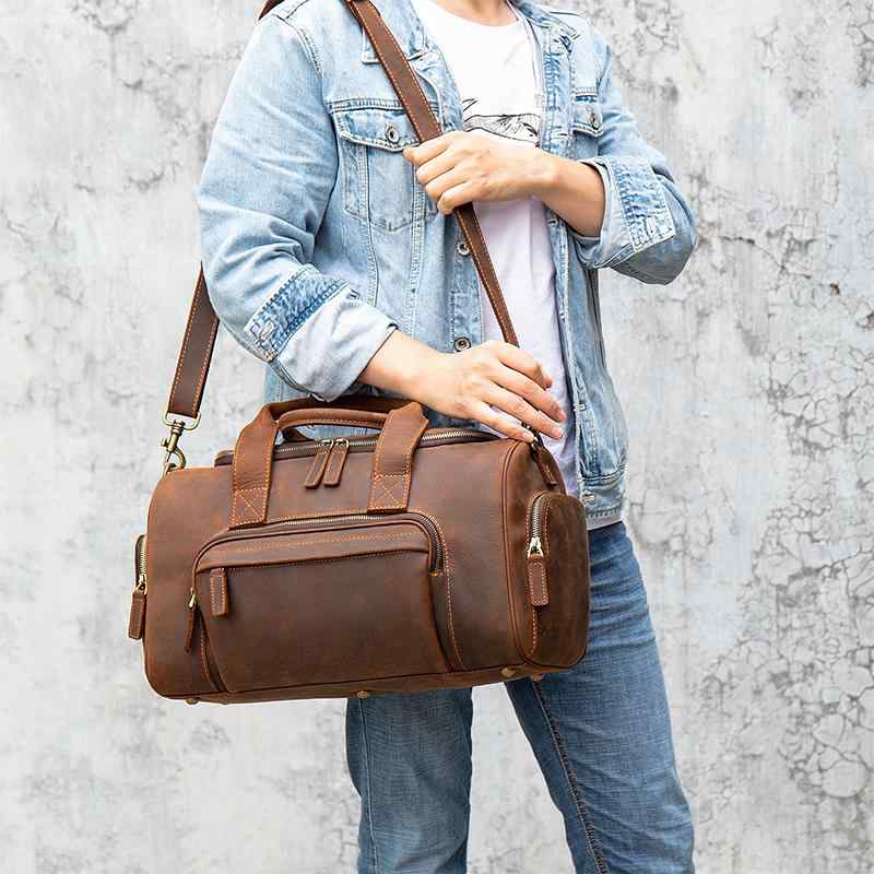 メンズ 鞄 カバン バック ファッション オシャレ アイテム 小物 ヴィンテージ レザー トラベル バッグ メンズ ハンド バッグ 革 大容量 ビジネス ショルダー メッセンジャー バッグ