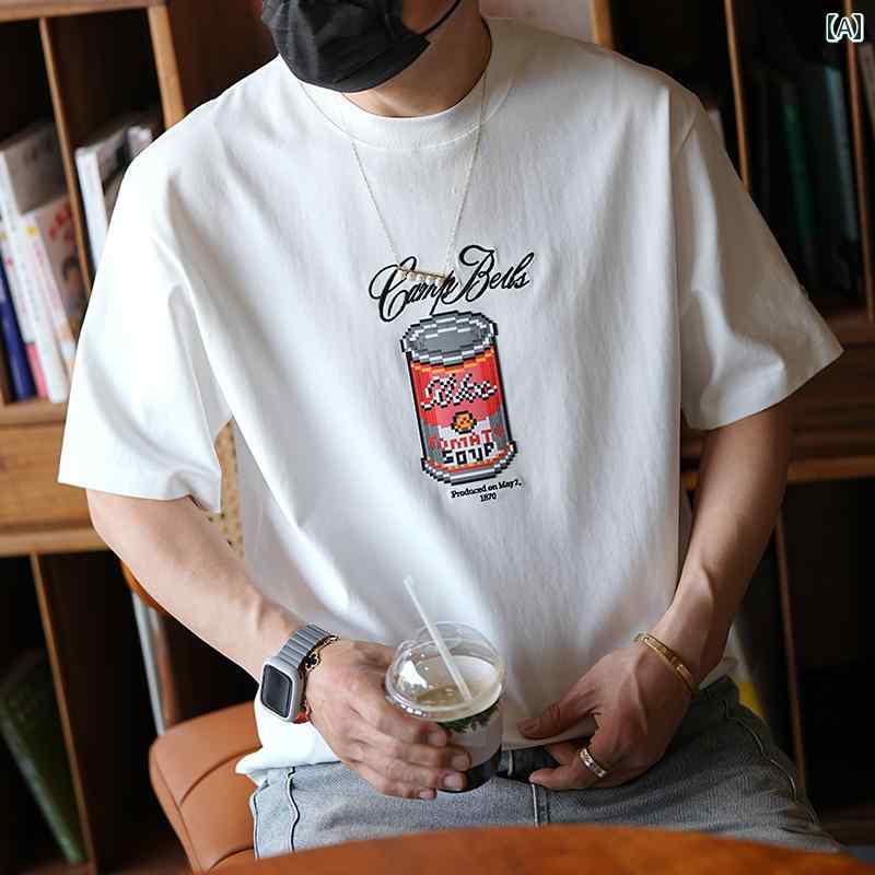 メンズ ファッション 服 男性用 オシャレ シンプル 大人 かっこいい 大きいサイズ ストリート 紳士服 アメリカン 刺繍 パッチ 半袖 T シャツ 夏 半袖 トップス