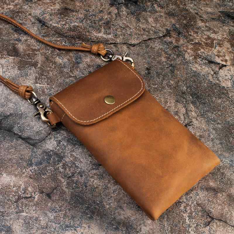 メンズ ファッション オシャレ アイテム 小物 クホース レザー ミニ 携帯電話 ポーチ サッチェル バッグ 革 斜め掛け バッグ トップレイヤー 牛革 カジュアル リュック レディース 縦型