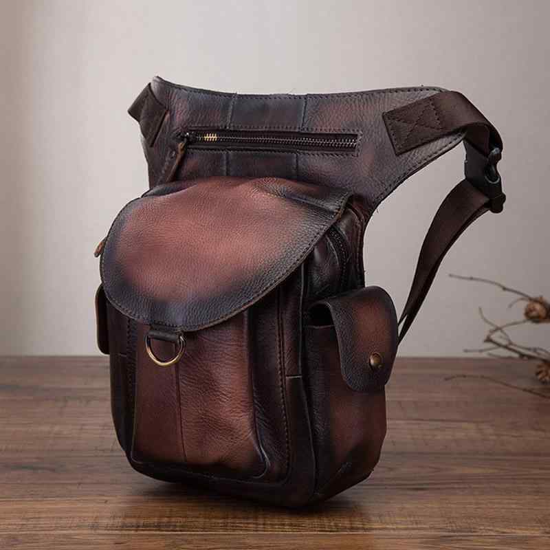 メンズ ファッション オシャレ アイテム 小物 牛革 メッセンジャー バッグ 革 バッグ ウエスト バッグ バイク用 レッグ バッグ ライディング バッグ ライダー バッグ