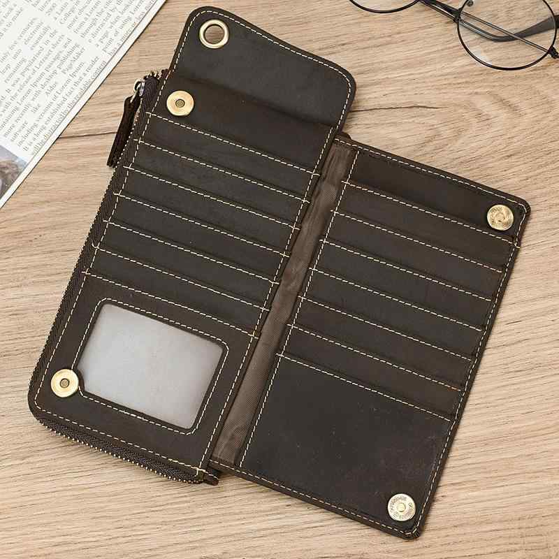 メンズ 鞄 カバン バック ファッション オシャレ アイテム 小物 メンズ レザー 長財布 革 ハンド バッグ 最上層牛革 レトロ カジュアル マルチ カードスロット ジッパー スマホ バッグ