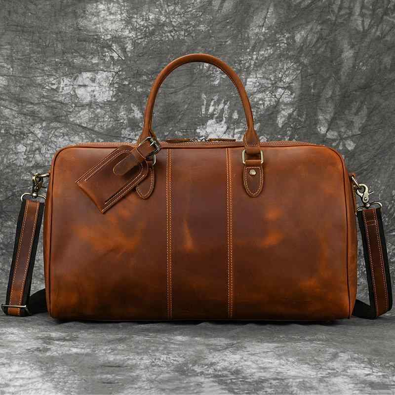 メンズ 鞄 カバン バック ファッション オシャレ アイテム 小物 レザー メンズ トラベル バッグ ポータブル ショルダー バッグ 大容量 レトロ 革 最上層牛革 |リコット