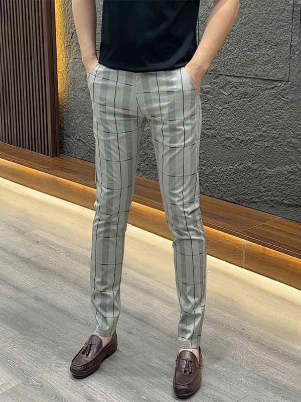 メンズ ファッション 服 用 オシャレ シンプル 大人 かっこいい ストリート 夏コーデ パンツ ズボン 履物 カジュアル パンツ スリムチェック パンツ 軽量 ハイエンド パンツ |リコット