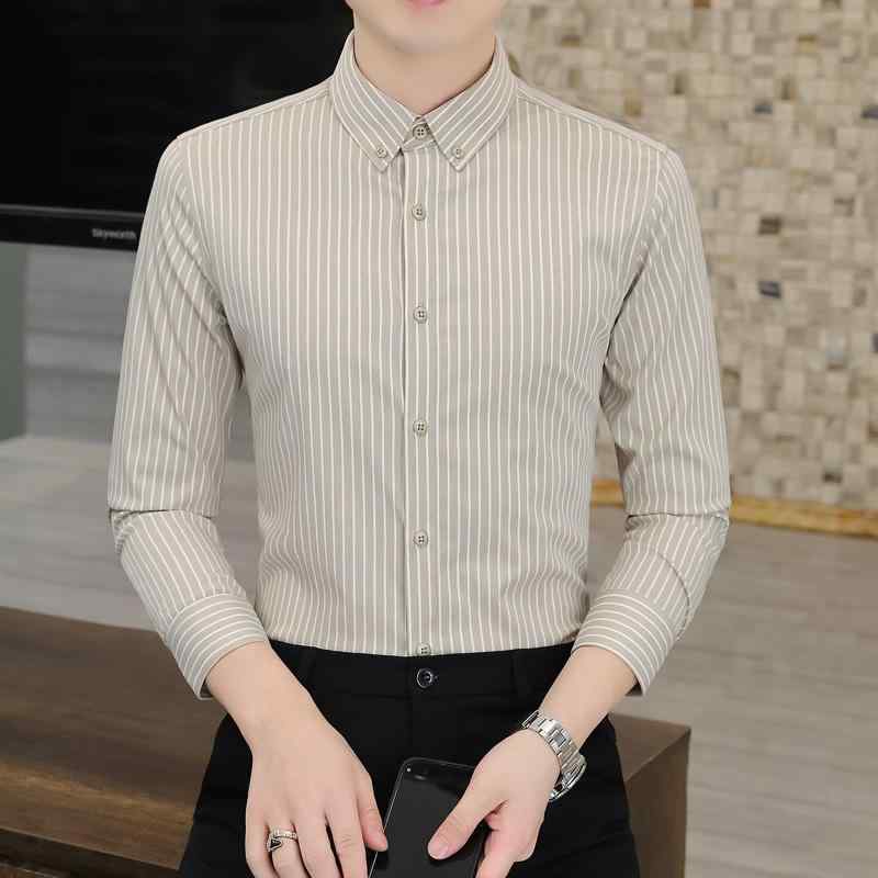 メンズ ファッション 服 用 オシャレ シンプル 大人 かっこいい ストリート 夏コーデ トップス ストライプ 長袖 シャツ ビジネス カジュアル ハイエンド