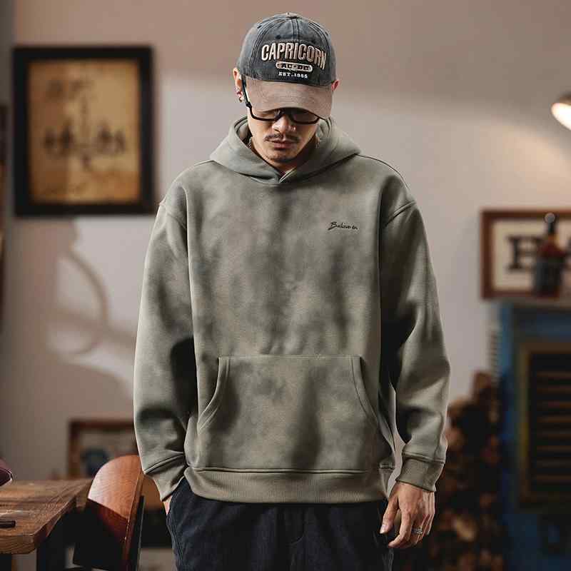メンズ 流行り物 服 成人男性用 オシャレ 分かりやすい 成年者 かっこいい 表どおり  アメリカン ヘビースウェット プルオーバー 気が大きい大きさ ボンネット付き添い人 上衣