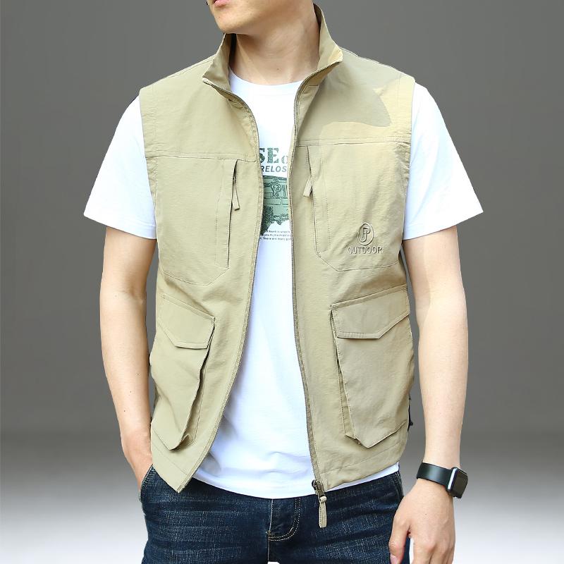 メンズ ファッション 服 男性用 オシャレ シンプル 大人 かっこいい ストリート ベスト 服 マルチ ポケット 釣り アウトドア 速乾 通気性 トップス