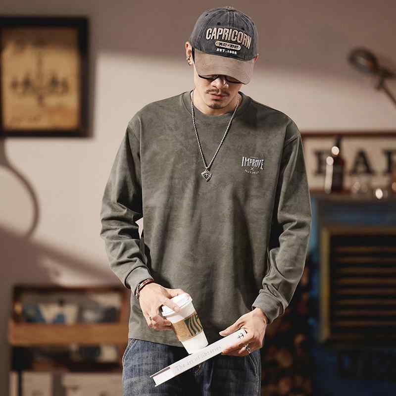 メンズ ファッション 服 男性用 オシャレ シンプル 大人 かっこいい ストリート ラウンドネック 長袖 Tシャツ 大きいサイズ レイヤリング スウェットシャツ