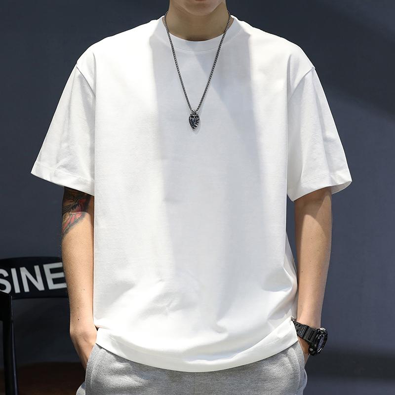 メンズ ファッション 服 男性用 オシャレ シンプル 大人 かっこいい ストリート 白 Tシャツ 半袖 無地 綿 アメリカン ゆったり 服