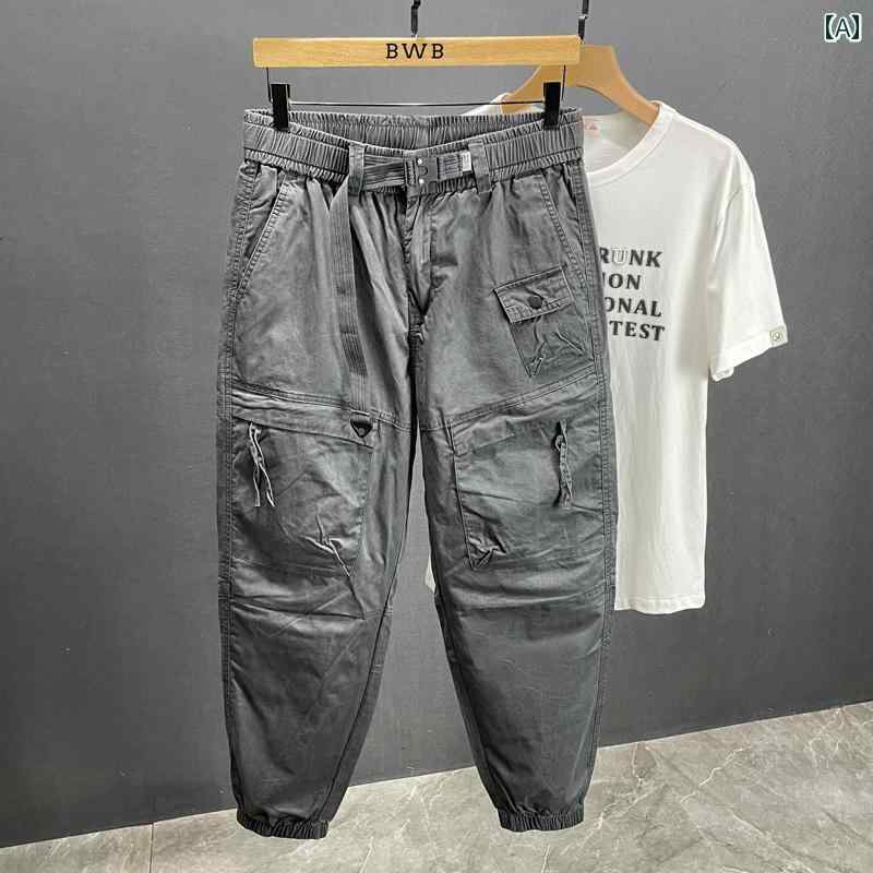 メンズ 流行り物 服 成人男性用 オシャレ 分かりやすい 成年者 かっこいい 表どおり  ジョガー ズボン下 ズボン 履きもの 夏 薄っぺら 綿 原材料 伸び伸びする 相応う 酉の方角天然ゴム