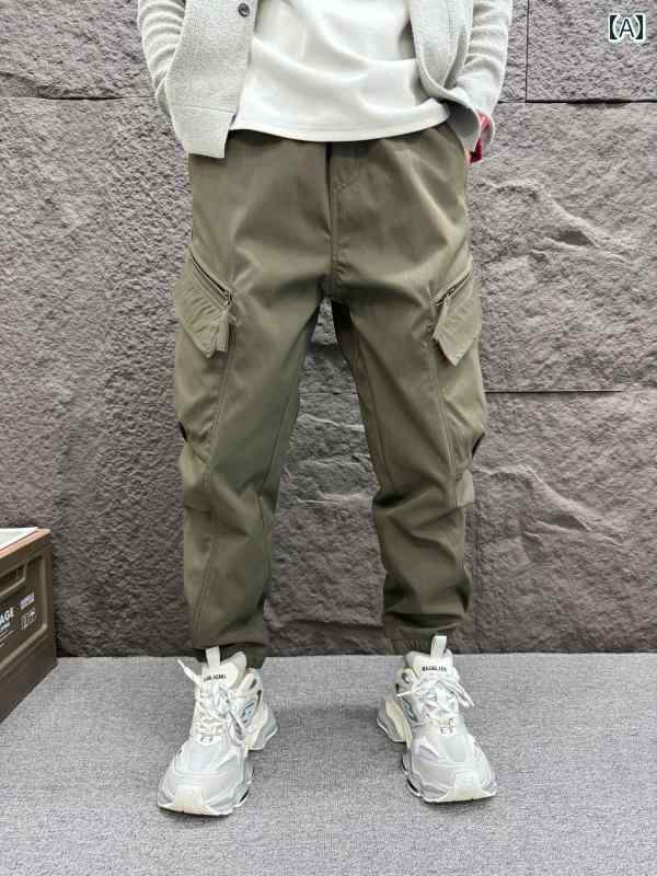 メンズ ファッション 服 男性用 オシャレ シンプル 大人 かっこいい ストリート ポケット ワーク パンツ ズボン 履物 ゆったり ジョガー カット スポーツ 厚手