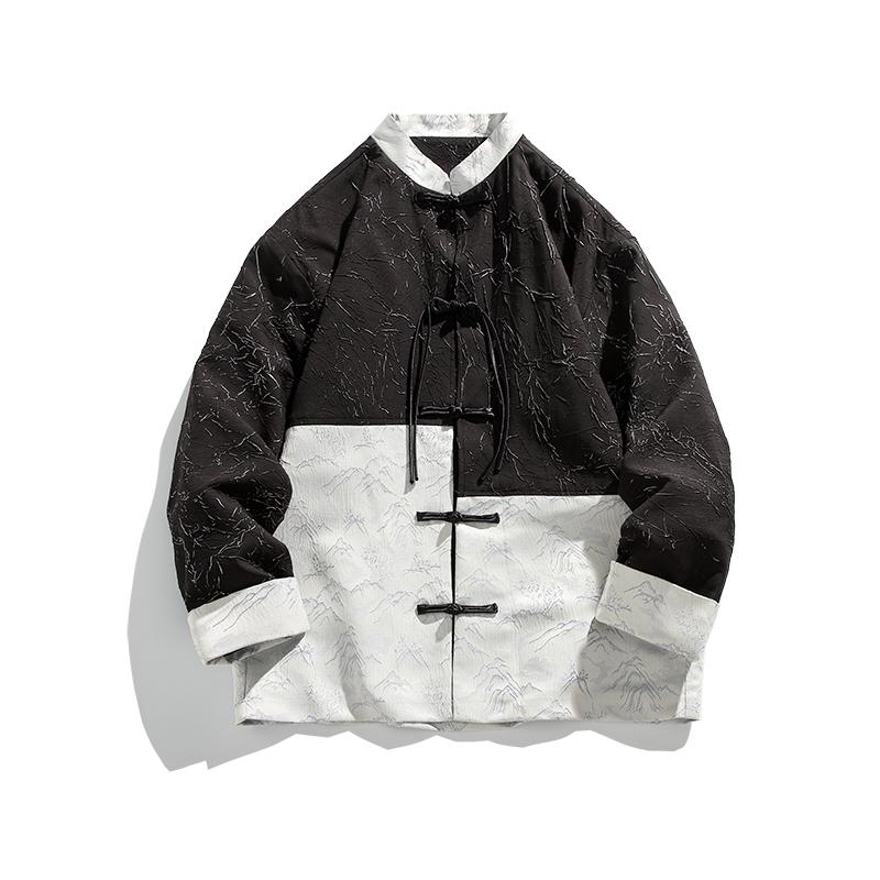 メンズ ファッション 服 男性用 オシャレ シンプル 大人 かっこいい ストリート 夏 スーツ 唐装 スタンドカラー ジャケット レトロ コート ハイエンド