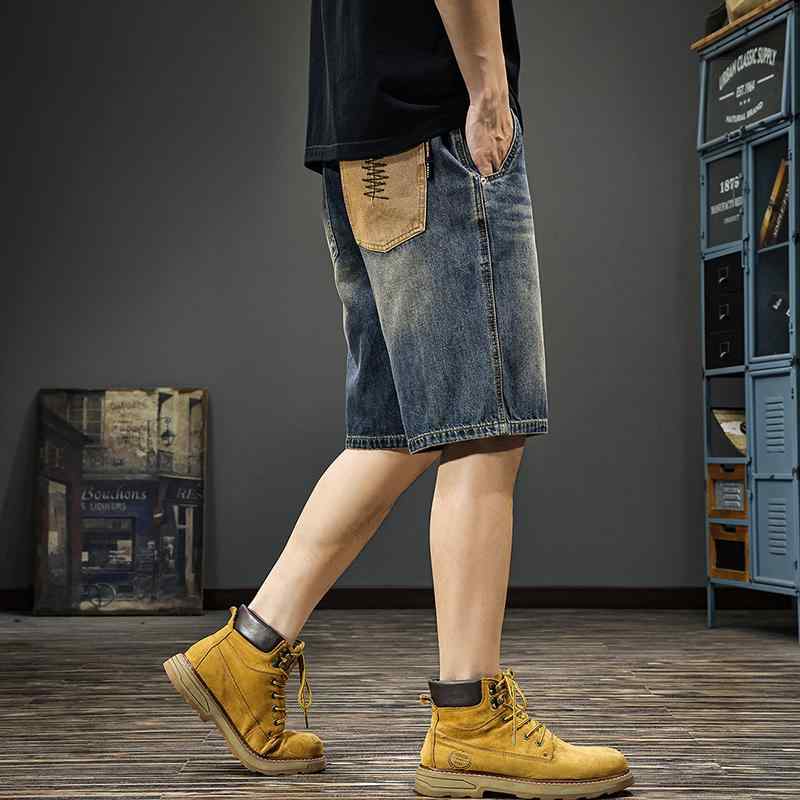 メンズ ファッション 服 男性用 オシャレ シンプル 大人 かっこいい ストリート アメリカン レトロ デニム パンツ ズボン 履物 夏 クール ウォッシュ加工 五分丈