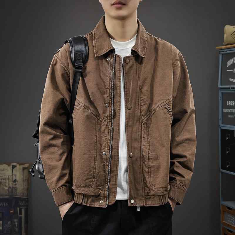 メンズ 流行り物 服 成人男性用 オシャレ 分かりやすい 成年者 かっこいい 表どおり  ヘビーウォッシュ 細工物御召しもの 上衣 アメリカン 厚地の外套 レトロ いの一番