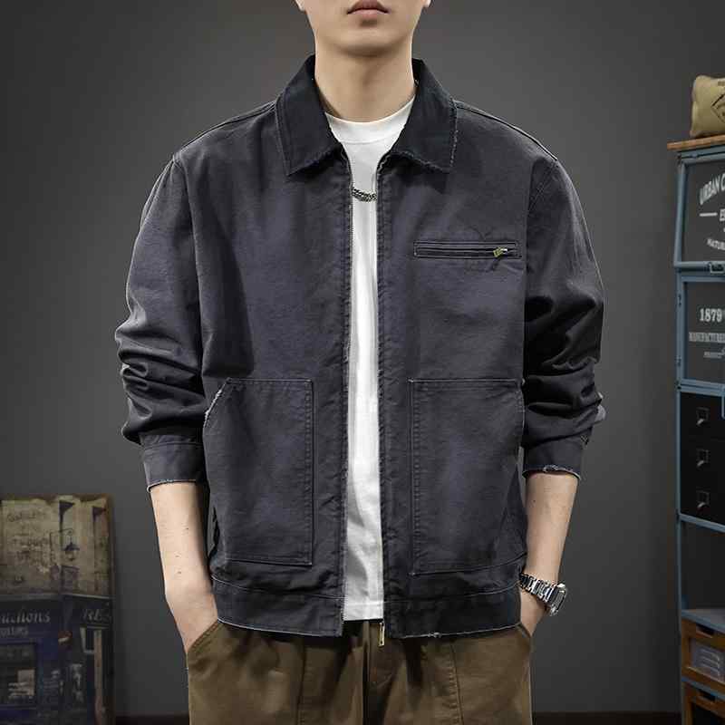 メンズ 流行り物 服 成人男性用 オシャレ 分かりやすい 成年者 かっこいい 表どおり  綿織物 細工物 上衣 アメリカン 年寄りの ウォッシュ産業 対比 厚地の外套