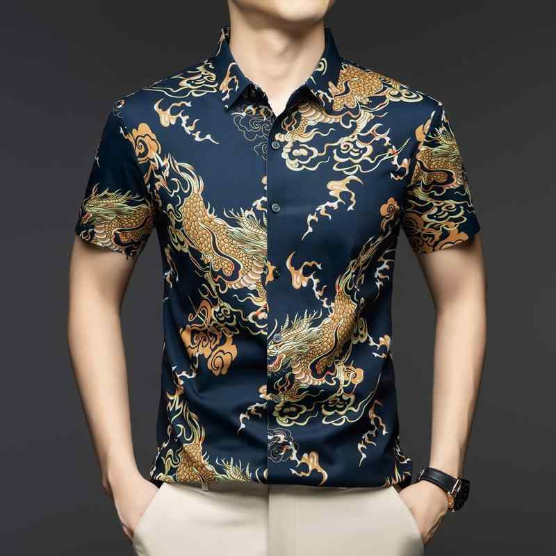 メンズ ファッション 服 男性用 オシャレ シンプル 大人 かっこいい ストリート カジュアル 半袖 花柄 シャツ 薄手 冷感