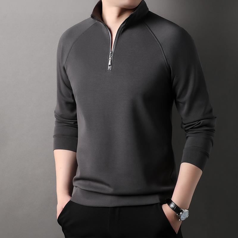 メンズ ファッション 服 男性用 オシャレ シンプル 大人 かっこいい ストリート カジュアル スウェットシャツ スタンドカラー 長袖 Tシャツ 無地 レイヤリング