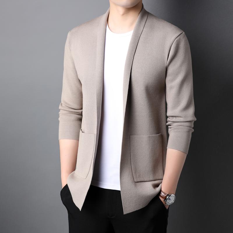 メンズ 流行り物 服 成人男性用 オシャレ 分かりやすい 成年者 かっこいい 表どおり  心地好い 薄っぺら ジレー 上衣 韓国表現スタイル 無地 か細い相応う スウェーター アウターウェア トップス